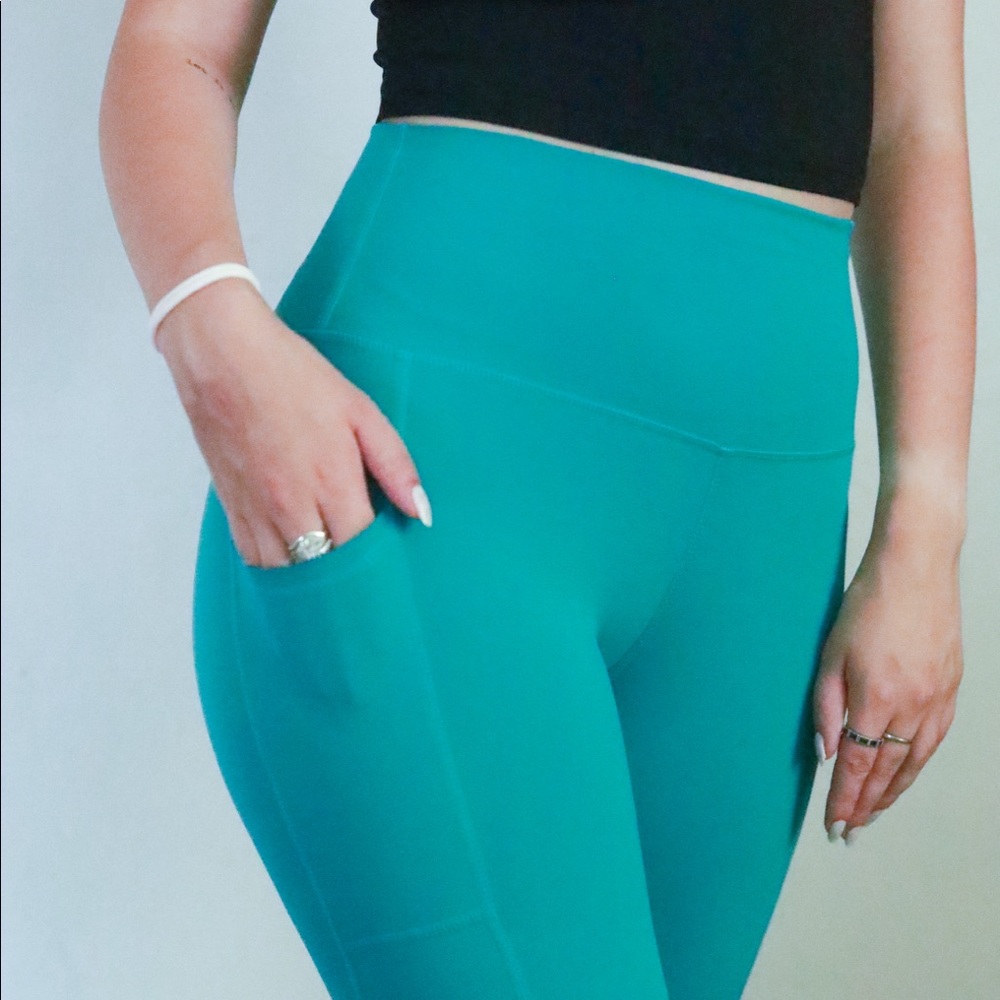 Teal Buttery Soft Leggings With Pocket